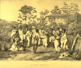 Esclavos bailando en Brasil - s. XVIII